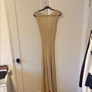 Elegant Tan Sleeveless Dress